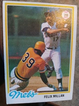 1978 TOPPS FELIX MILLAN NEW YORK METS BASEBALL CARD# 505