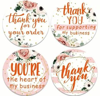 ➡️⭕NEW⭕(8) 1" THANK YOU STICKERS!!