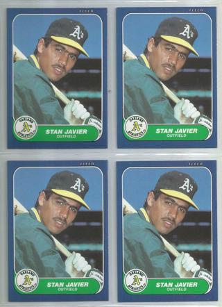 Lot of (4) 1986 Fleer Update Stan Javier #U-56 Athletics