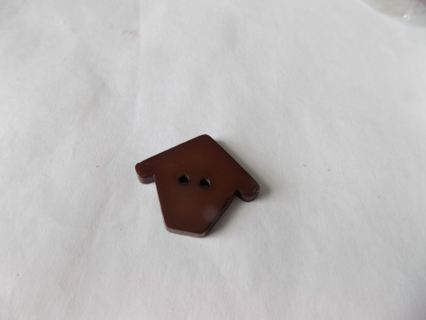 Large 1 1/2 inch plastic dark brown birdhouse button