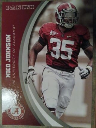 2015 PANINI NICO JOHNSON ALABAMA CRIMSON TIDE COLLEGE FOOTBALL CARD# 55