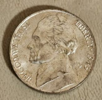 1945 P Jefferson Silver Nickel