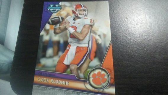 2023 BOWMAN CHROME ROOKIE CADE KLUBNIK CLEMSON TIGERS FOOTBALL CARD# 33