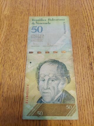 Venezuela 50 Bolivars Note