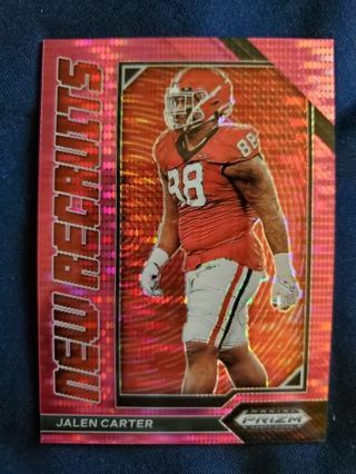 2023 Panini Prizm Draft Picks New Recruits Neon Pink Pulsar Jalen Carter