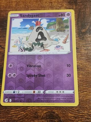 Pokemon Sandygast reverse holo rare card 125/264