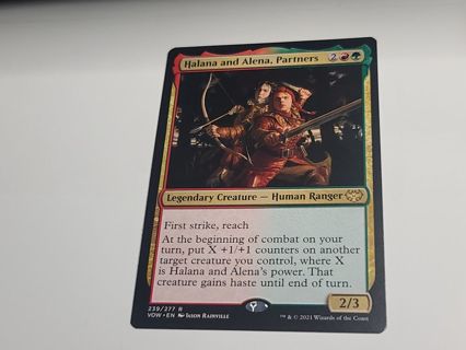 Magic the gathering mtg Halana and Alena Partners rare card Crimson Vow