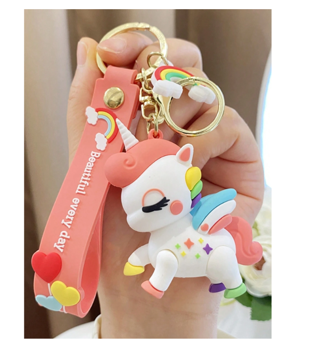 1pc Cute Unicorn Heart & Rainbow Shaped Keychain