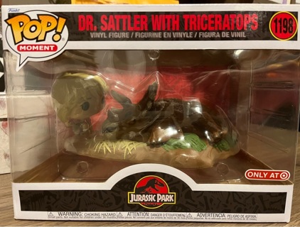 POP FUNKO Moments Jurassic Park - 1198 Dr. Sattler with Triceratops 