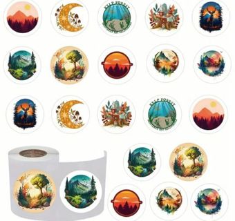 ➡️NEW⭕(10) 1" BEAUTIFUL SCENIC SUNSET STICKERS!! (SET 3 of 4) NATURE SUNRISE LANDSCAPE