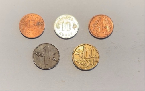 5 Different Dime Sized Foreign Coins