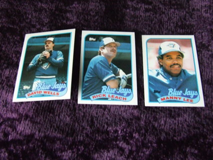 1989 Toronto Blue Jays Topps Card Lot of 3