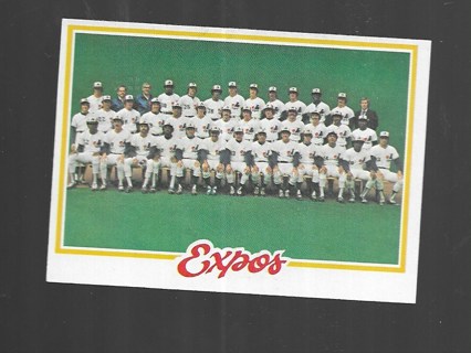 1978 TOPPS EXPOS TEAM CHECKLIST #244