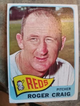 1965 T.C.G. ROGER CRAIG CINCINNATI REDS BASEBALL CARD# 411