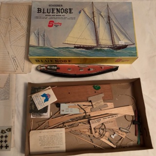 Vintage wooden Boat Model Kit circa 1972