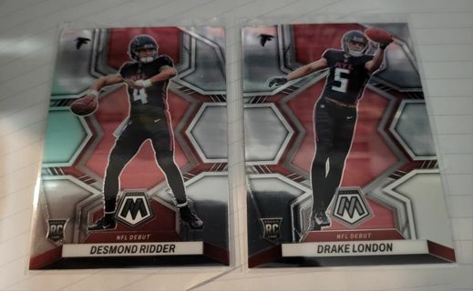 2022 Mosaic Desmond Ridder Drake London rookie cards Atlanta Falcons