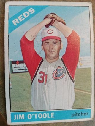 1966 T.C.G. JIM O'TOOLE CINCINNATI REDS BASEBALL CARD# 389