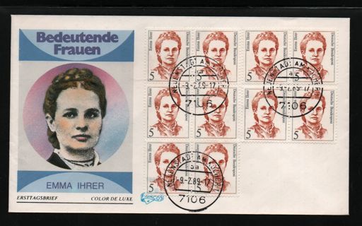 FDC - Germany famous women 9. Feb. 1989