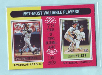 2024 Topps Heritage Ken Griffey Jr. Larry Walker 1997 MVP's Baseball Card # 200 