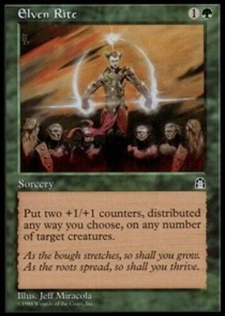 1998 Magic: The Gathering - Stronghold Elven Rite MTG Card 