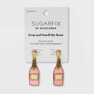 SUGARFIX by Baublebar Rose Bottle Drop Earrings - Rose Pink
