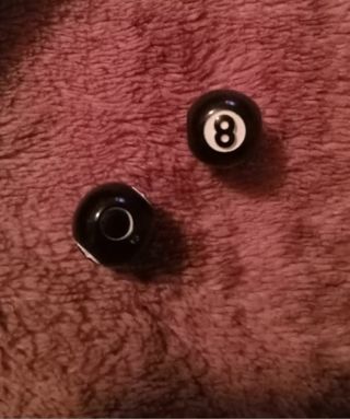 Eight ball charm beads 2pc