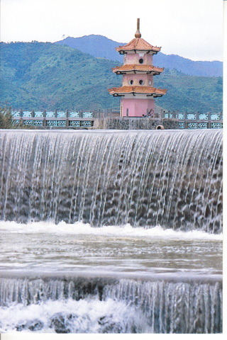 Vintage Postcard Longmen Pagoda, Longyan, China