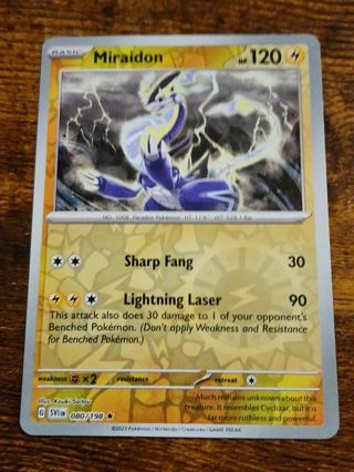 Pokemon Miraidon reverse holo rare card 080/198