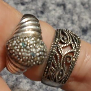 2 sterling silver rings size 10