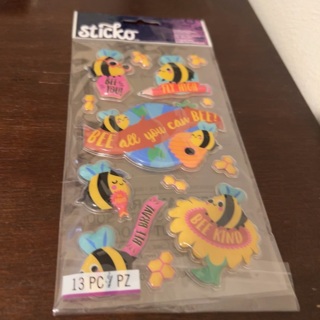 Sticko dimensional bee saying stickers 