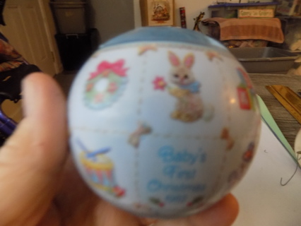 Vintage Baby's 1st Christmas 1982 Satin ornament