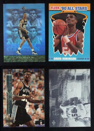 David Robinson 4 different basketball Cards - San Antonio Spurs