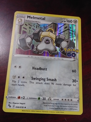 Pokémon TCG Melmetal Pokemon GO 046/078 Holo Rare Card NM 2022