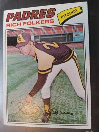 1977 TOPPS RICH FOLKERS SAN DIEGO PADRES BASEBALL CARD# 372