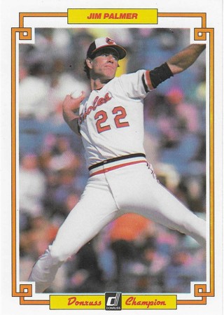 1984 Donruss HOF Jim Palmer Pitcher Baltimore Orioles Giant Size Baseball Card