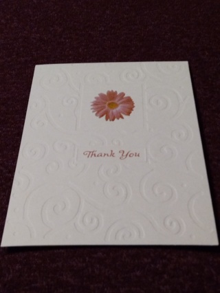 Pink Flower Thank You Notecard