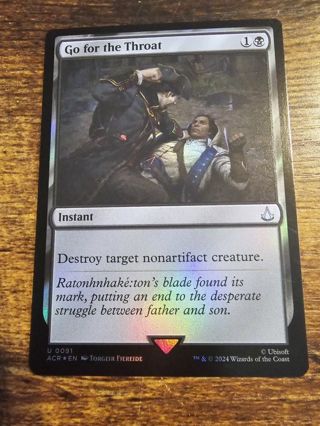 Magic the gathering mtg Go for the throat foil card Assassins Creed