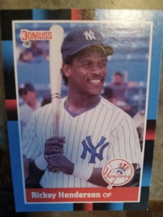 1988 DONRUSS RICKEY HENDERSON NEW YORK YANKEES BASEBALL CARD# 277