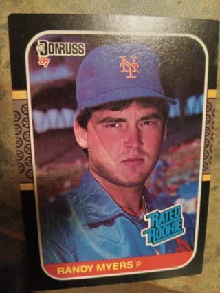 1987 DONRUSS RATED ROOKIE RANDY MYERS NEW YORK METS BASEBALL CARD# 29