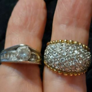 2 gorgeous sterling silver rings sz 7/8