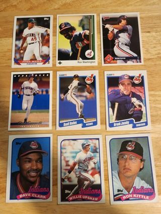 9 card lot Indians