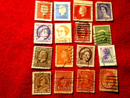 16 Canada Postage Stamps.