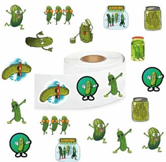➡️⭕(10) 1" FUNNY PICKLE STICKERS!! (SET 1 of 2) ⭕