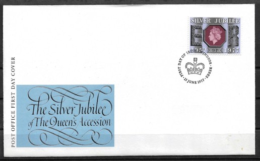 1977 Great Britain Sc811 9p Queen Elizabeth Silver Jubilee FDC