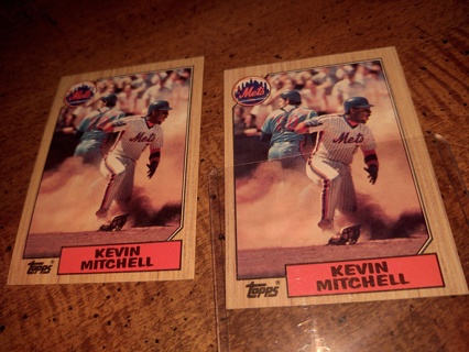 2-card lot baseball Kevin Mitchell Rookie mets