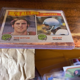 1975 topps 1974 all-pro punters football card 