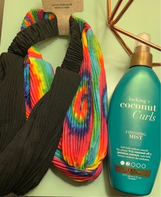 2 Headbands from TJ Max and 1 Curl Finishing Spray from OGX