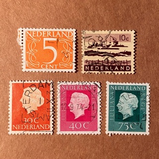 Vintage Dutch Netherlands used postage stamp lot 