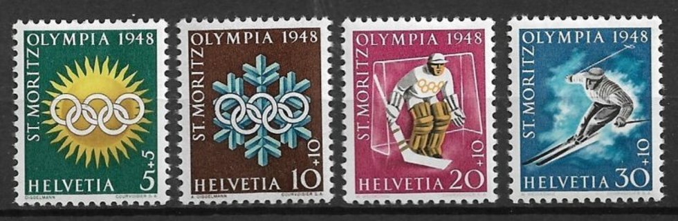 1948 Switzerland ScB170-3 complete Olympics set MNH