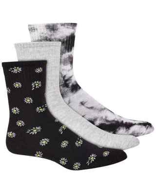 new in pack Womens Crew Socks Daisy & Tie Dyed 3 Pair Pack JENNI=i paid  $19.99